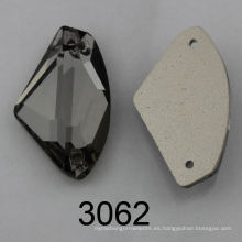 Piedra cristalina al por mayor del diamante negro de la fábrica para la costura de la ropa